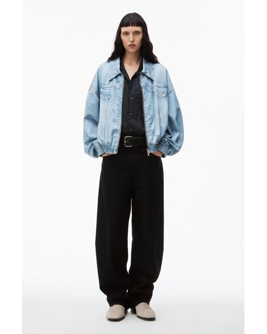 Alexander Wang Blue Denim Bomber Jacket