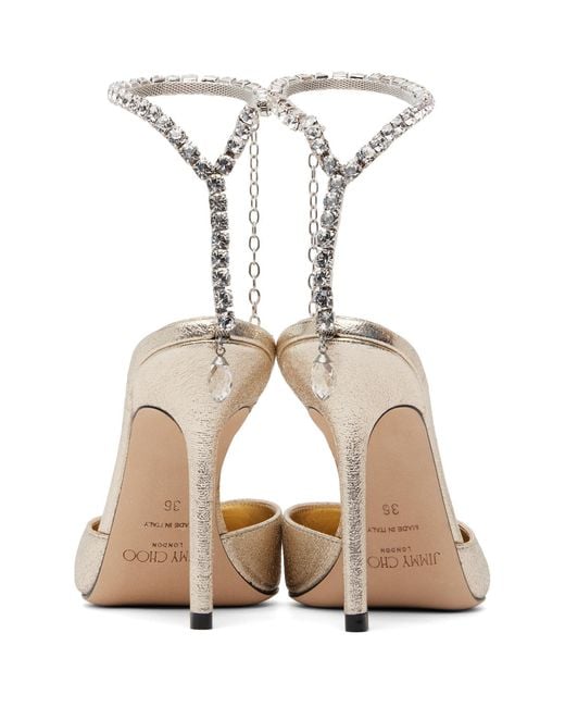 Jimmy Choo White Saeda 100 High-Heeled Sandals