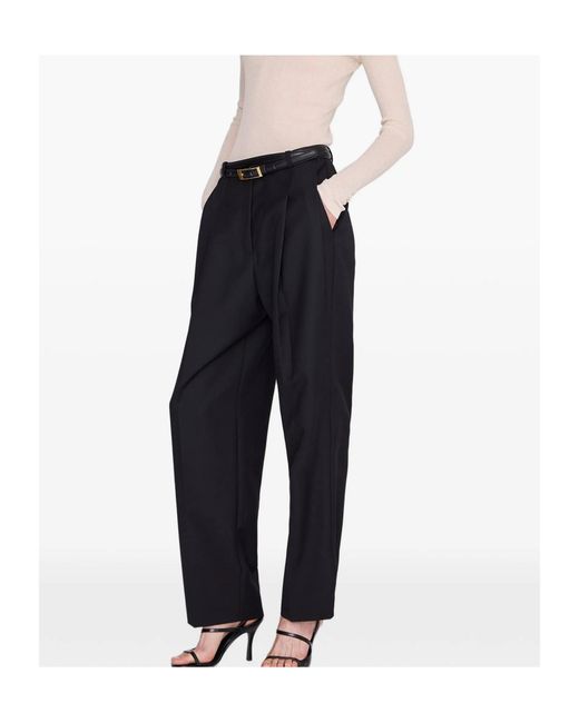 Anine Bing Black Casual Pants With Belt Loops