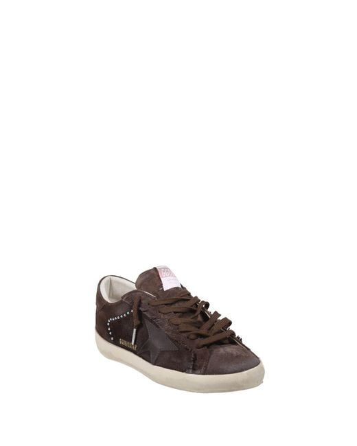 Golden Goose Deluxe Brand Brown Super Star Studded Sneakers for men