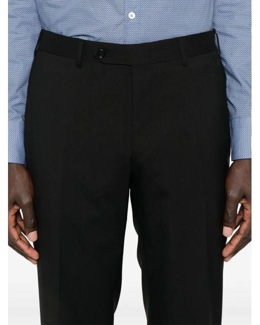 Canali Black Belt-Loop Casual Pants for men