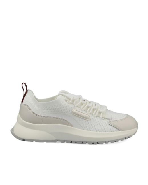 Bally Gray Outline Logo-Patch Sneakers for men