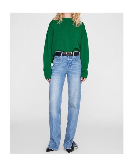 Anine Bing Green Lee Crew Sweater