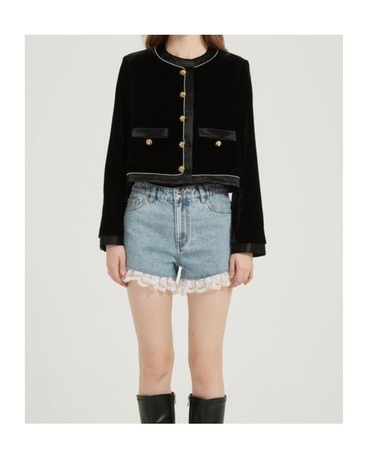 Marissa Chiara Black Buttoned Fragrant Jacket