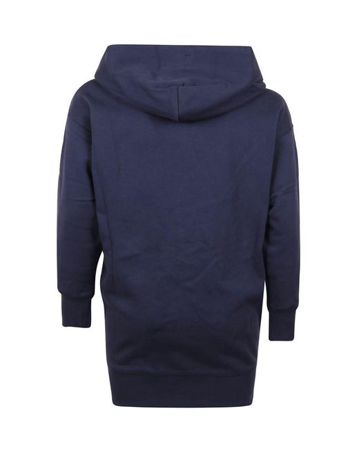 KENZO Blue Logo-Embroidered Sweatshirt Dress