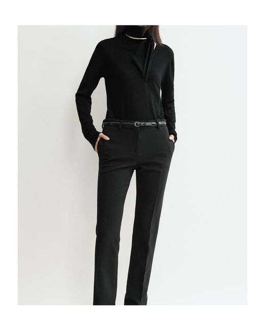 Totême Black Totme Scarf Detailed Long-Sleeved Jumper