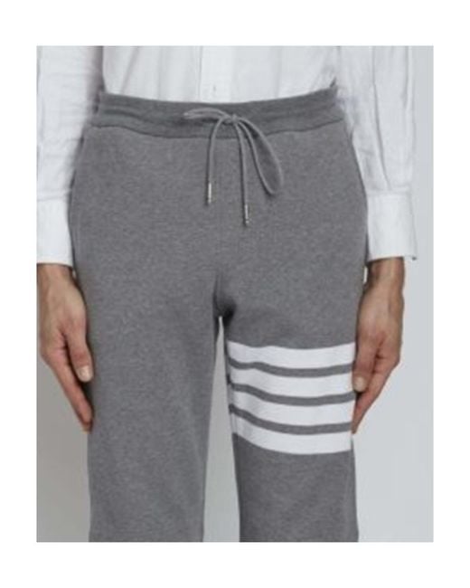 Thom Browne Gray Logo Casual Sweatpants for men