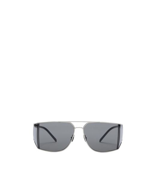 Saint Laurent White Eyewear Aviator Frame Sunglasses for men