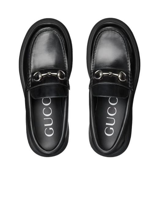 Gucci Black Lug Sole Loafer With Horsebit for men