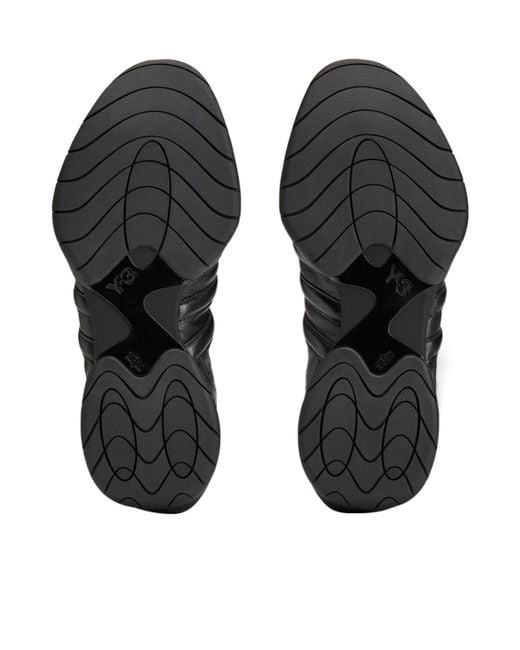 Y-3 Black Regu Slides for men