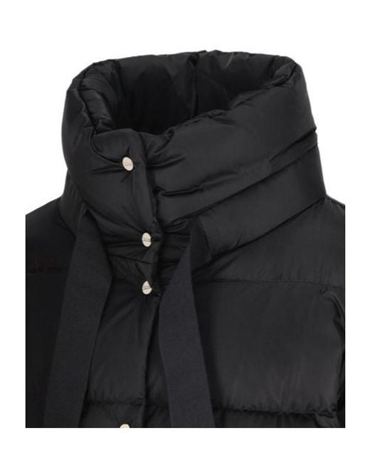 Herno Black High-Neck Drawstring Padded Jacket