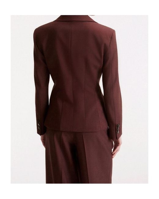 Marella Purple Ruched-Detail Blazer