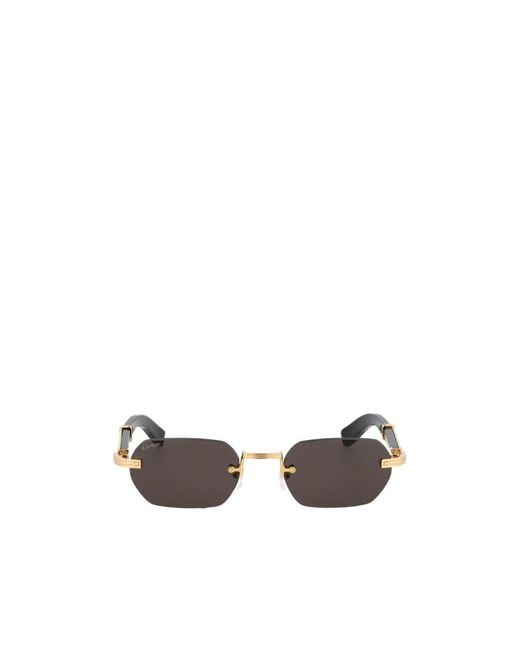 Cartier White Rectangle Frame Sunglasses for men