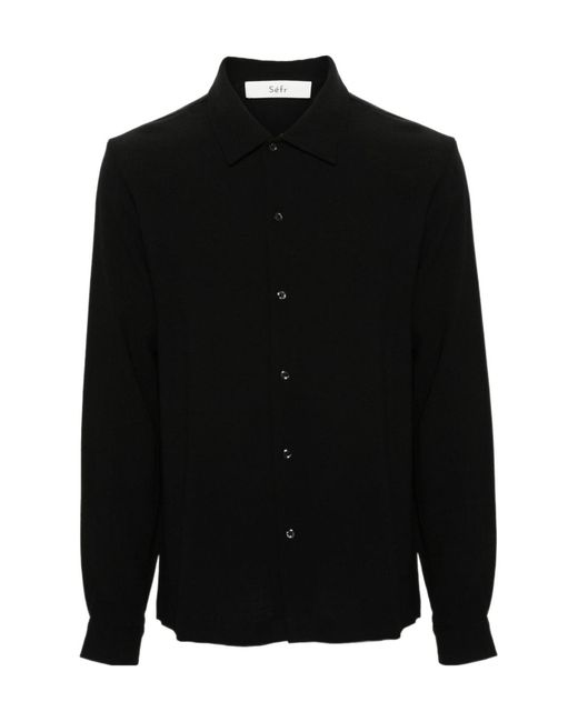 Séfr Black Button-Down Shirt for men