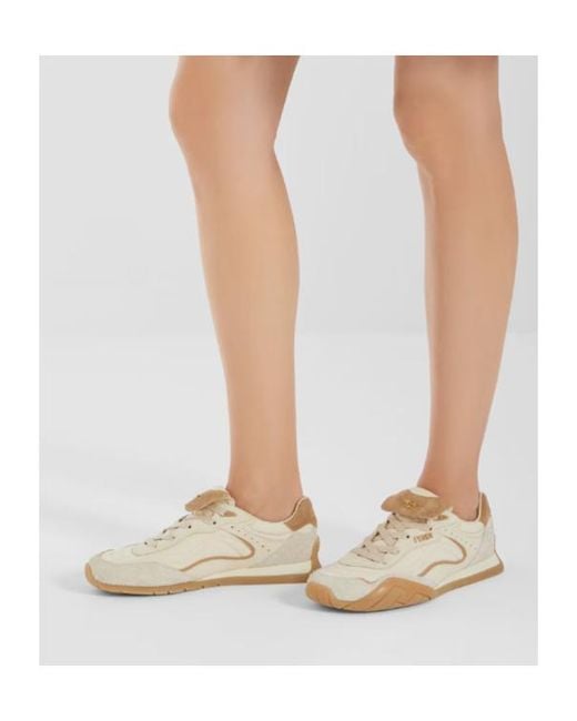 Fendi White Wave Pulse Low-Top Sneakers