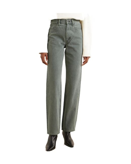 SLVRLAKE Denim Gray High-Rise Straight-Leg Jeans