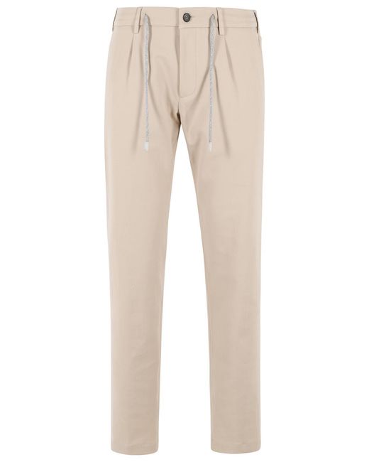 Eleventy Natural Casual Pants With Belt Loops for men