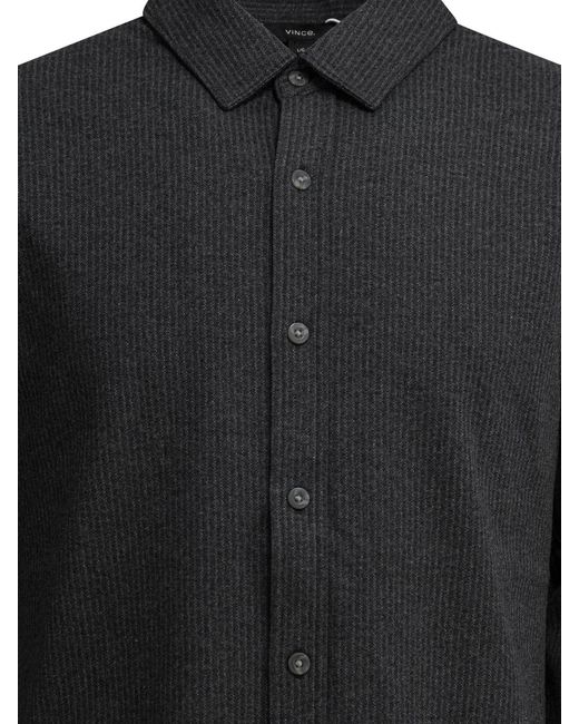 Vince Black Textured Button-Up Shirt for men