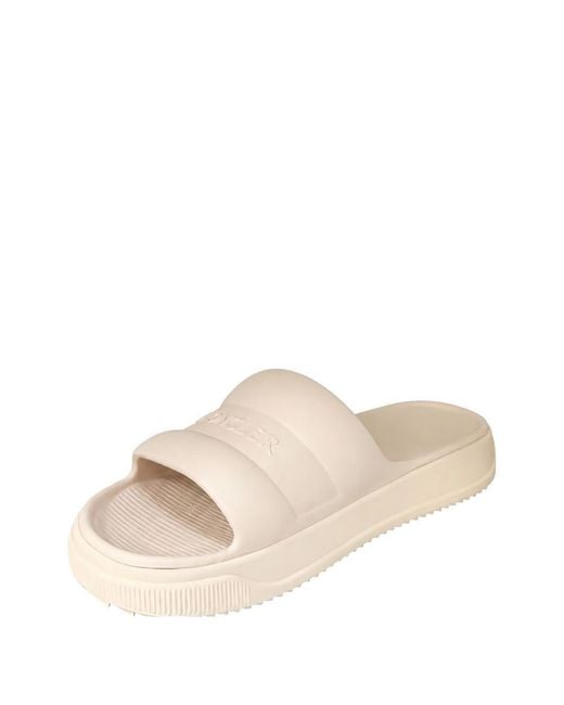 Moncler Natural Round-Toe Slippers