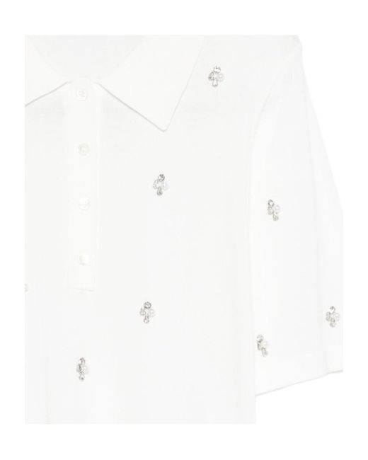 Seventy White Embellished Polo Shirt