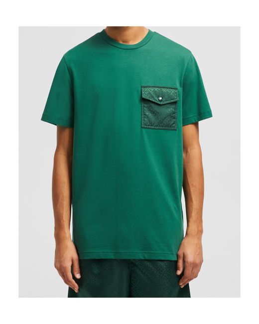 Moncler Green Pocket Detailed Crewneck T-Shirt for men