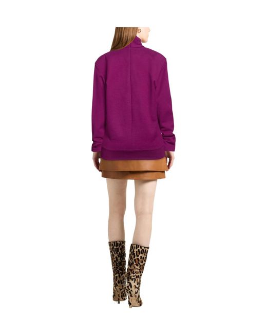 Saint Laurent Purple Half-Zip Sweatshirts