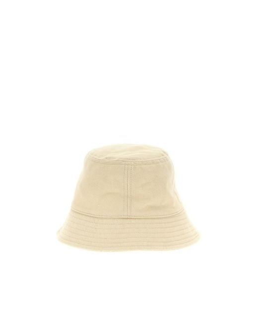 Isabel Marant Natural Logo Embroidered Narrow Brim Bucket Hat for men