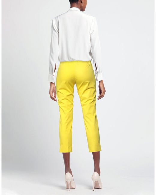 MAX&Co. Yellow Solid Stretch Twill Pants