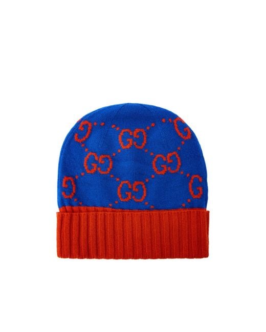 Gucci Blue Knit Brim Beanie