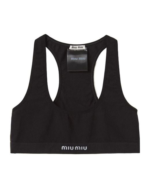 Miu Miu Black Seamless Racerback Top