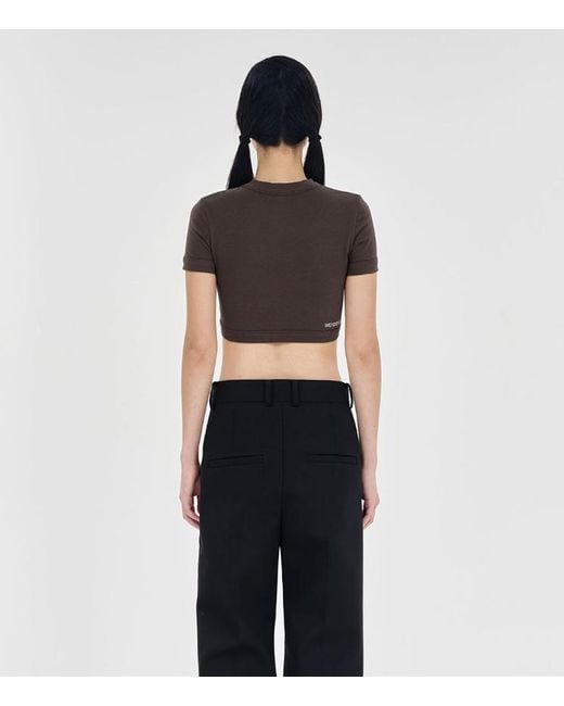 we11done Brown Pattern Printed T-Shirt