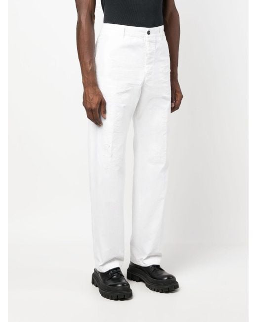 DSquared² White Logo Printed Casual Pants for men