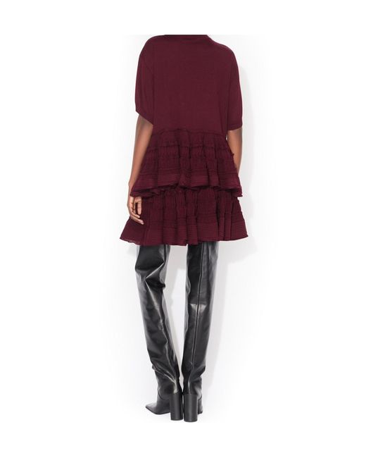 Alaïa Red Ruffled Mini Skirt