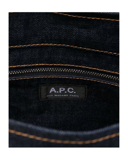 A.P.C. Blue Alex Logo Shopper Tote Bag