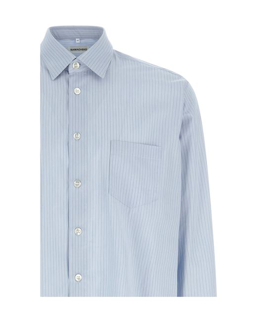 NAMACHEKO Blue Hernan Striped Shirt for men