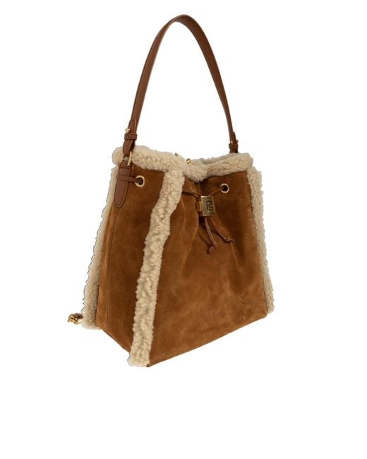 Balmain Brown Drawstring Backpack