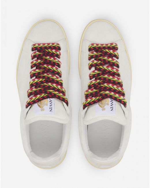 Lanvin White Suede Curb Lite Sneakers For for men