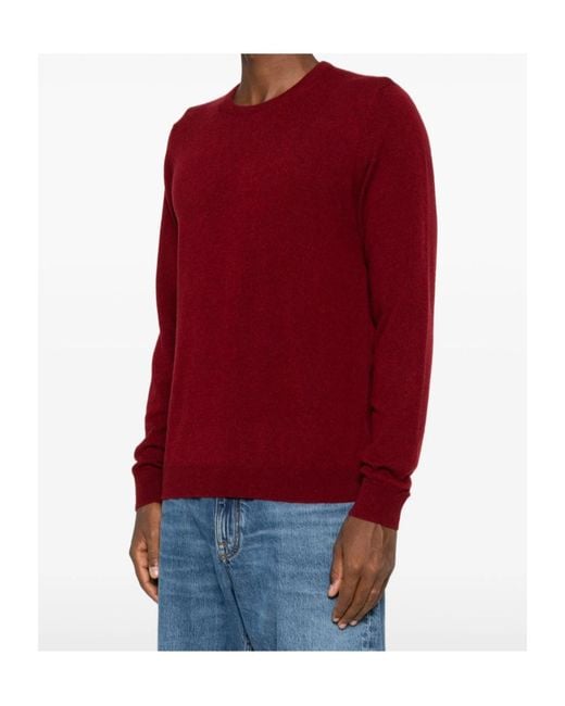 Fedeli Red Crew-Neck Sweater for men