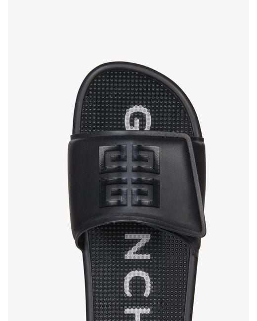 Givenchy Black 4G Emblem Flat Sandals for men