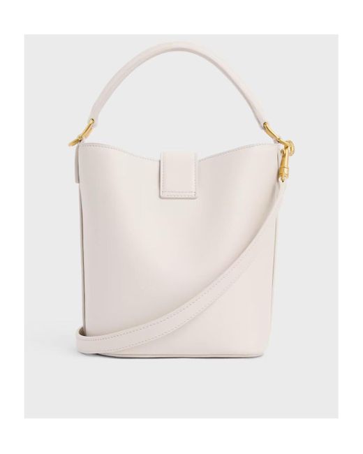 Celine Small Bucket Louise in White | Lyst