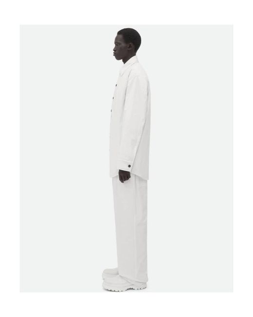 Bottega Veneta White Frosted Poplin Padded Jacket for men