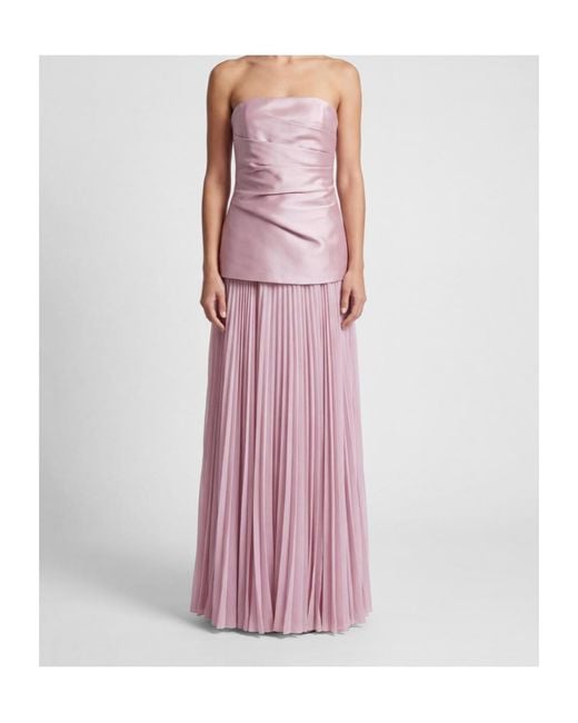 Solace London Pink London Claudette Pleated Maxi Dress