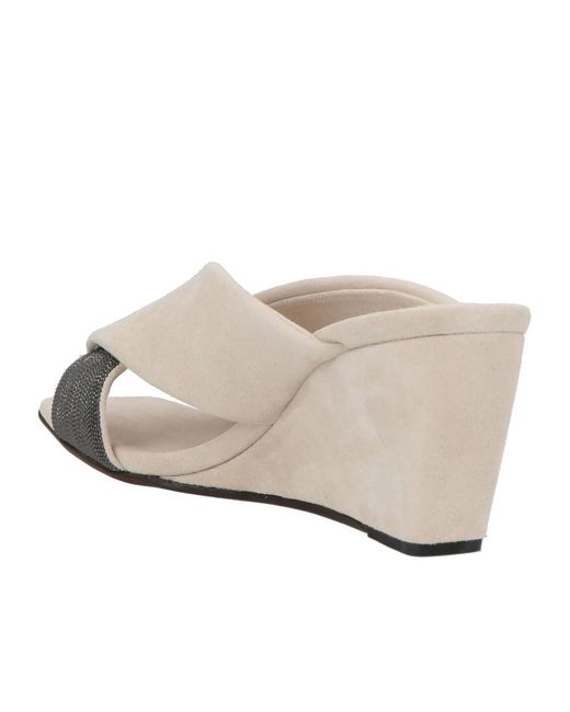 Brunello Cucinelli Gray Solid Color Sandals