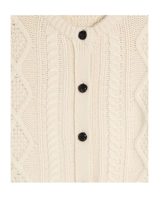 FRAME Natural Cable-Knit Button Cardigan