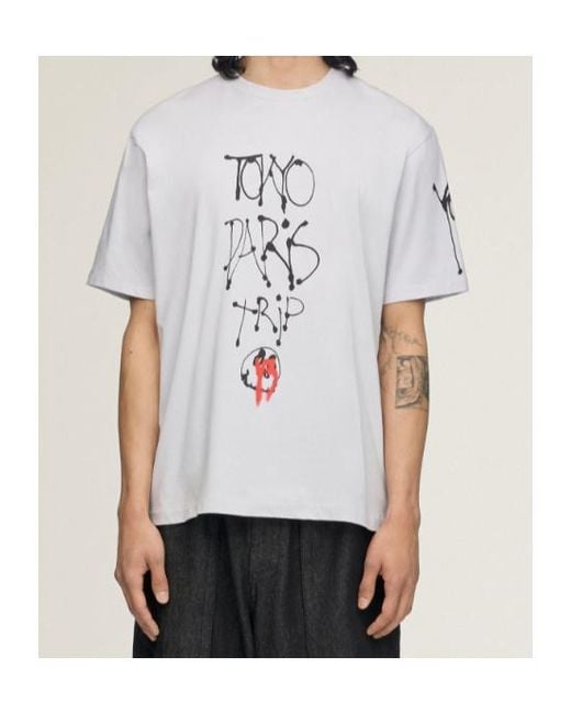 Y-3 White Chito City Graphic Short Sleeve Tee for men