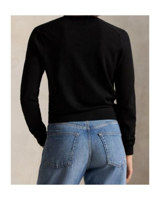 Polo Ralph Lauren Black Button-Up Wool Cardigan