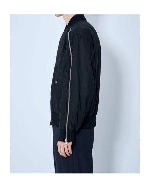 Dries Van Noten Blue Zipped Bomber Jacket for men