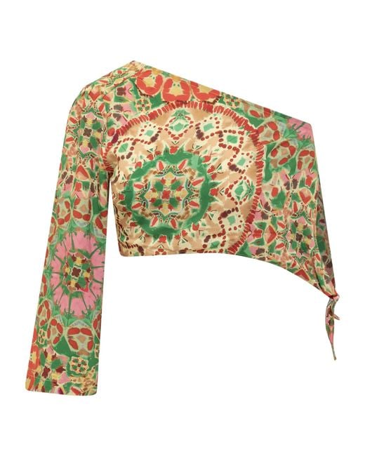 Ba&sh Green Lucia Asymmetric Top