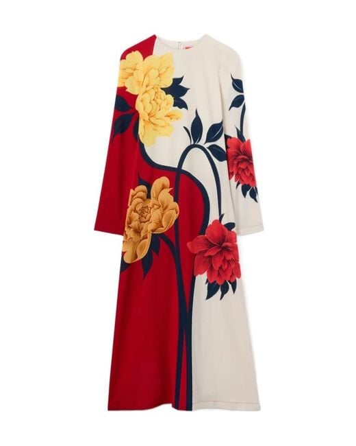 LaDoubleJ Red Floral Placed Dress