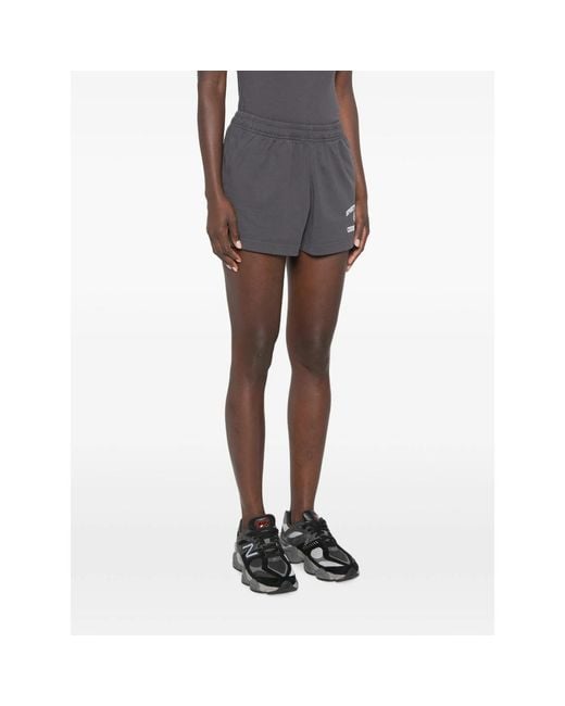 Sporty & Rich Gray Elastic-Waist Shorts